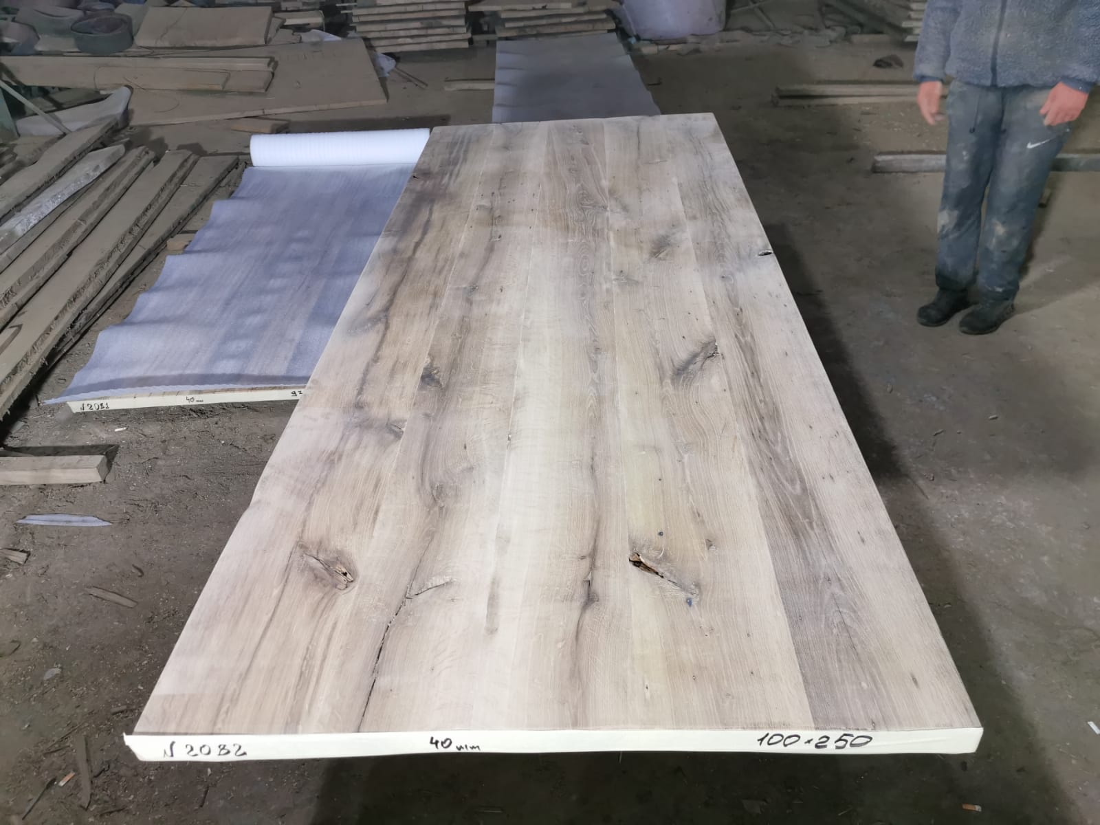 Tafelblad oud eiken geschaafd 2,50 x 1,00 x 0,04