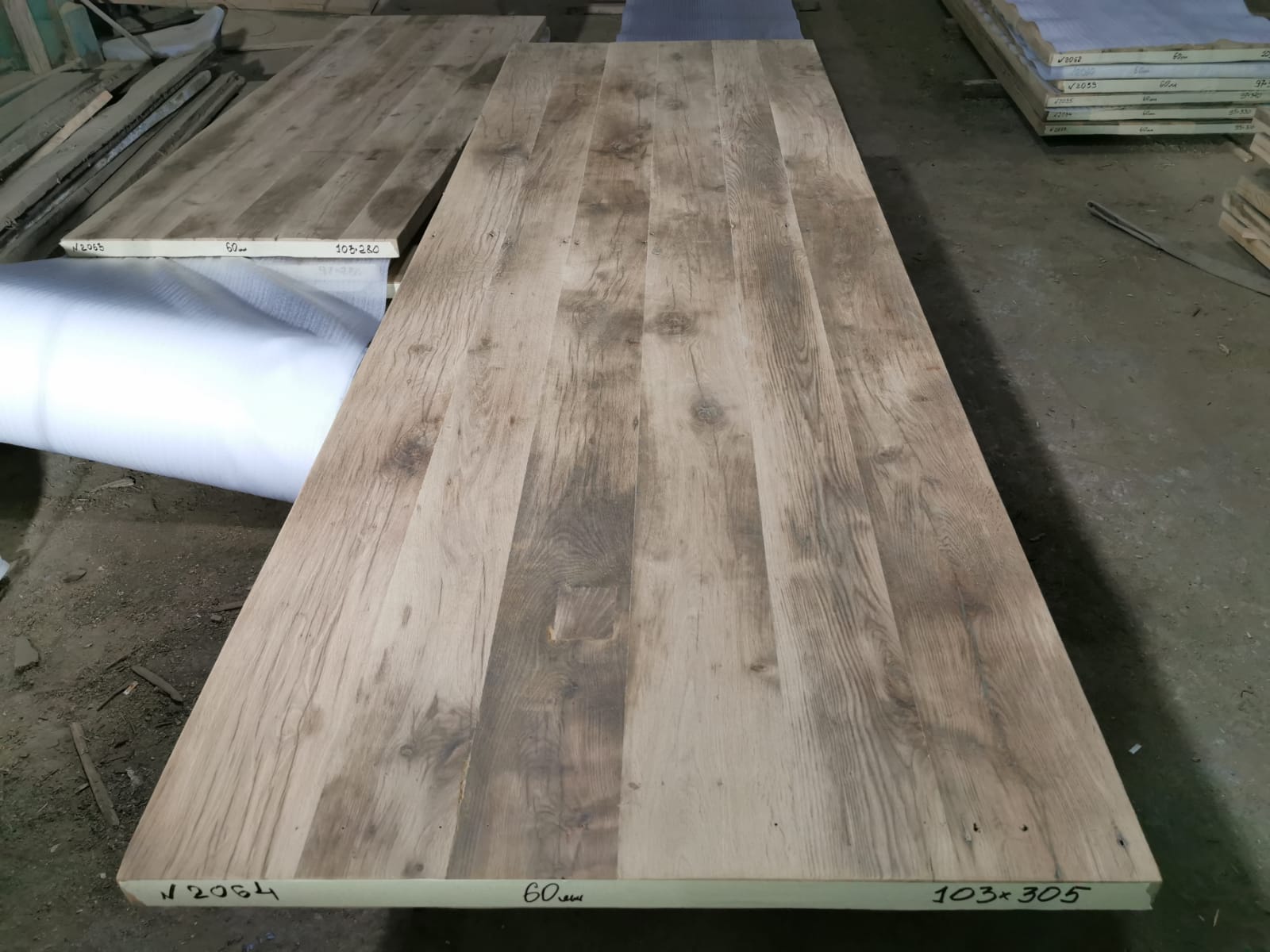 Tafelblad oud eiken geschaafd 3,05 x 1,03 x 0,06