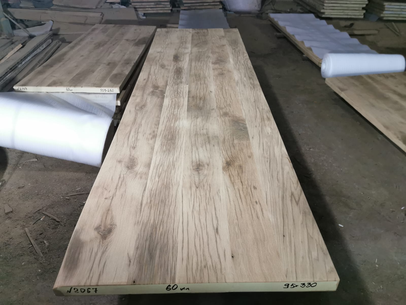 Tafelblad oud eiken geschaafd 3,30 x 0,95 x 0,06