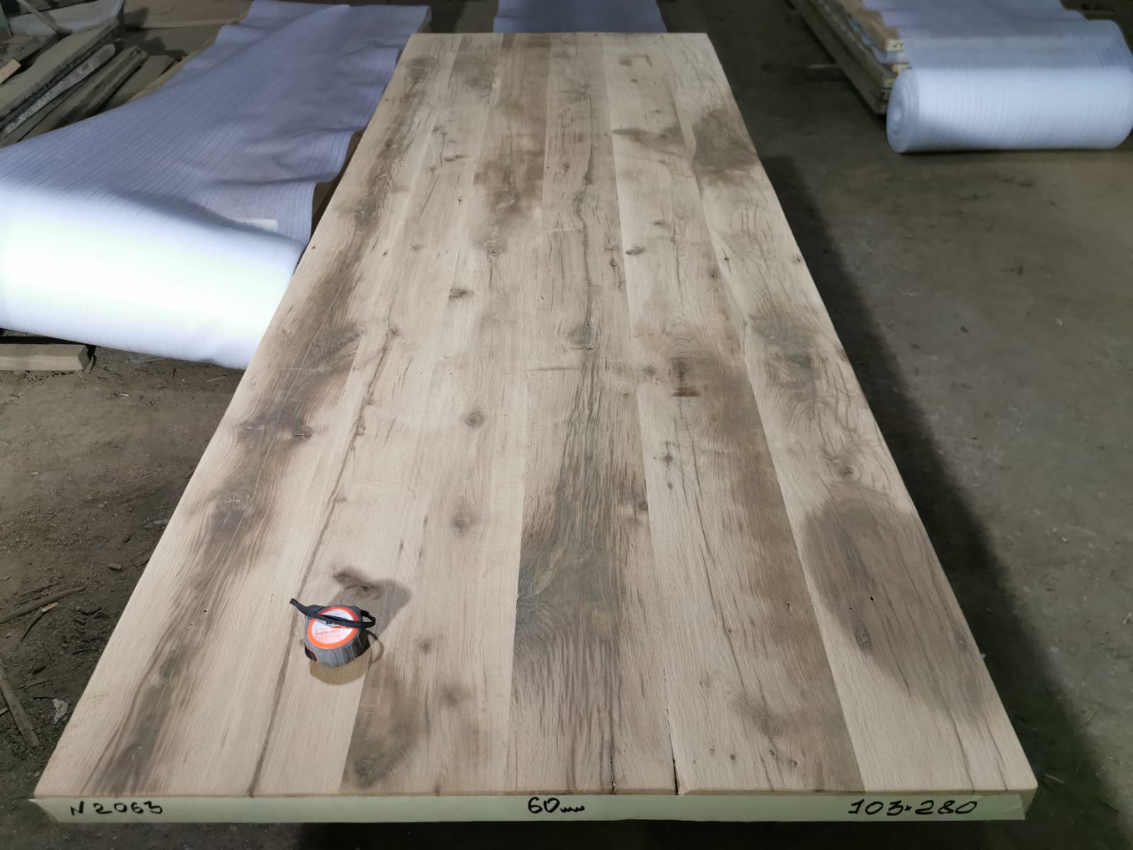 Tafelblad oud eiken geschaafd 2,80 x 1,03 x 0,04