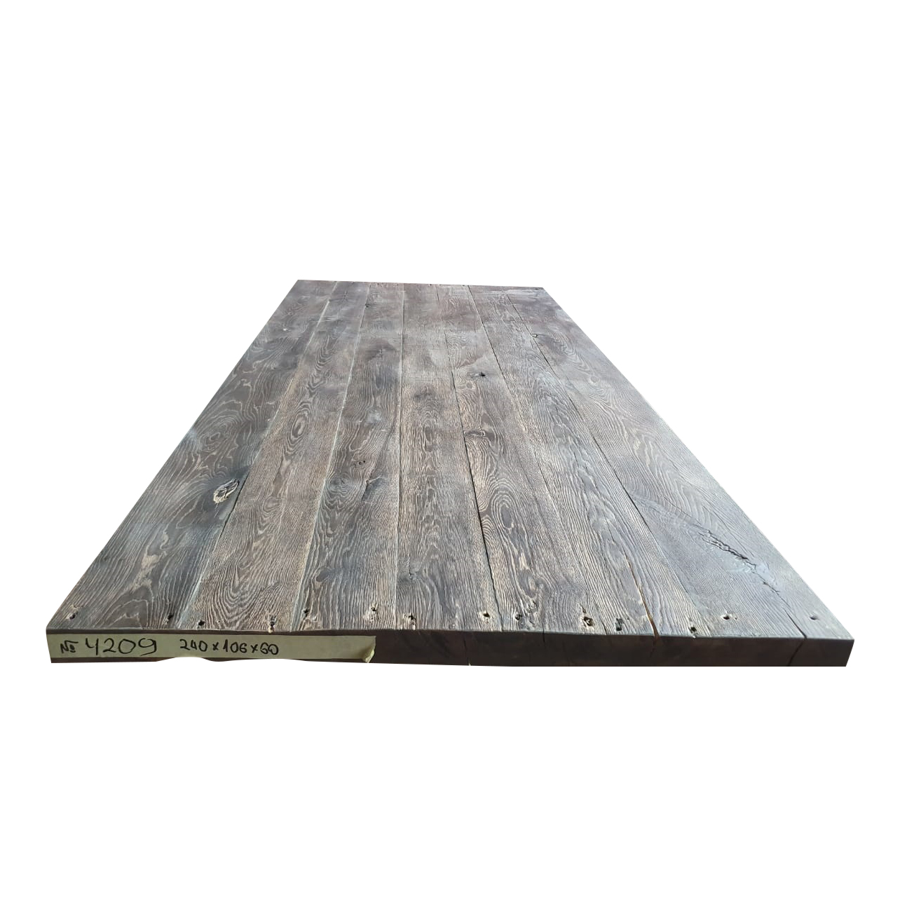 Tafelblad oud eiken geborsteld 2,40 x 1,06 x 0,06