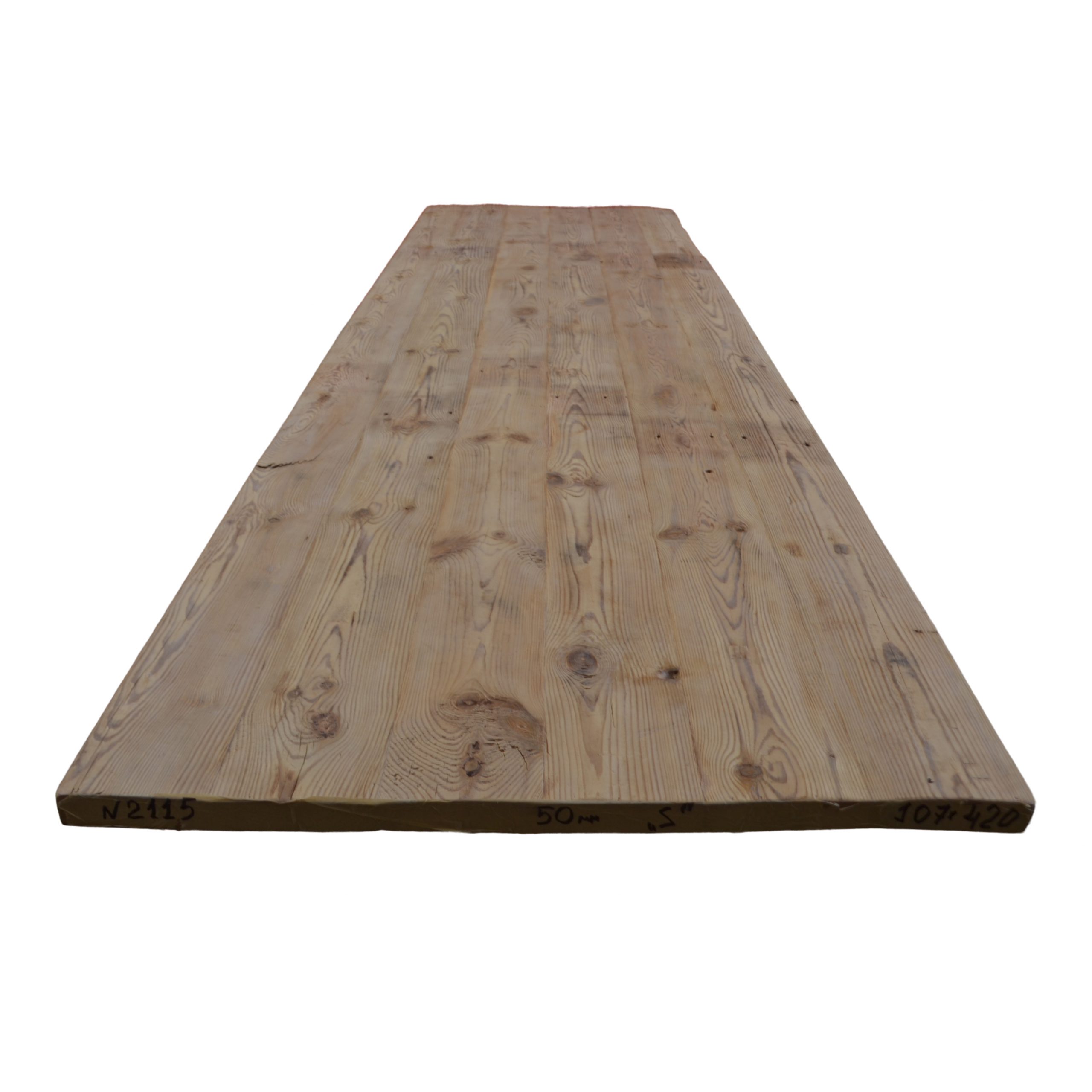 Tafelblad oud grenen geborsteld 4,20 x 1,07 x 0,05