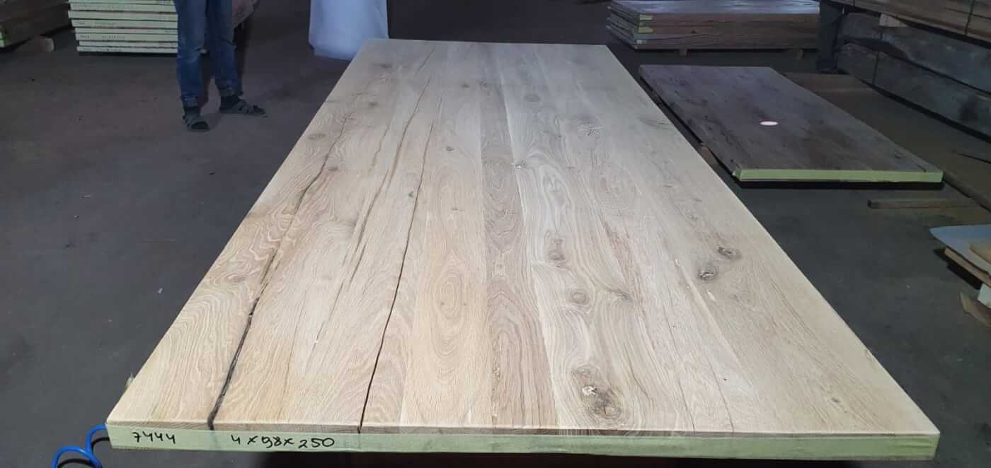 Tafelblad oud eiken geschaafd 2,50 x 0,98 x 0,04