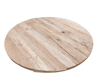 Tafelblad Rond Oud Eiken Geborsteld 130 Cm