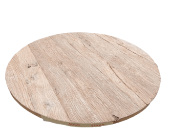 Tafelblad Rond Oud Eiken Geborsteld 130 Cm