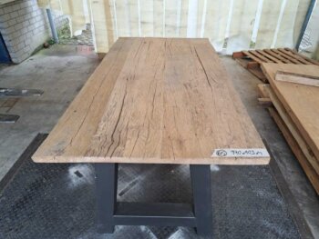 Tafel Oud Iep 190x103x4cm Metaal A Poten