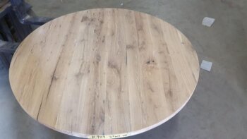 5 St Oud Eiken Rond Tafelblad 140cm 4cm