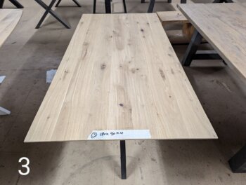 Tafel Nieuw Eiken Faced 180x90x2,4cm Metalen Vlinderpoten