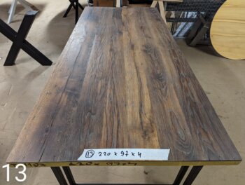 Tafel Oud Eiken 220x100x4cm Metalen Poten