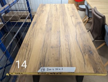 Tafel Oud Eiken 200x100x6cm Metalen Poten