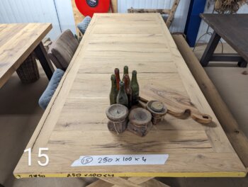 Tafel Oud Eiken 260x100x4cm Houten X Poten