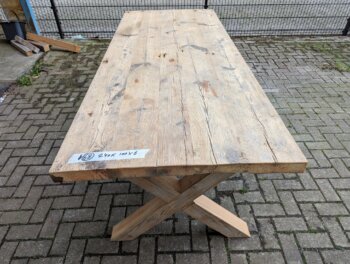 Tafel Oud Vuren 240x100x6cm Houten X Poten