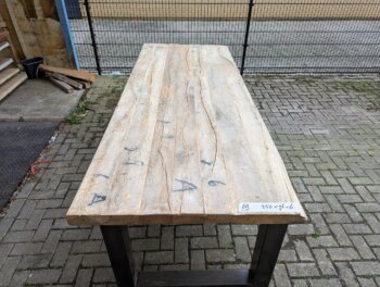 Tafel Oud Iep 250x95x6cm Metalen U-poten