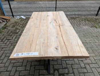 Tafel Oud Iep 190x105x6cm Metaal Spinpoot