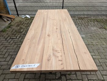 Tafel Oud Iep 230x100x6cm Metaal Spinpoot