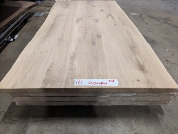 5 St Nieuw Eiken Boomstam 240x100x4cm Incl Metaal En Vulling